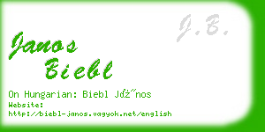 janos biebl business card